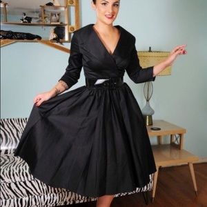 Pinup girl clothing  black birdie dress 2x